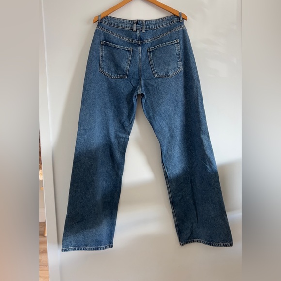 Zara Low Rise Wide Leg Blue Jeans - Picture 4 of 4